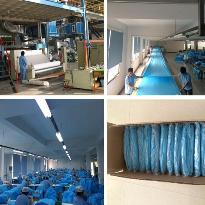 Manteau jetable de laboratoire de douille de PE le plein a adapté la conception aux besoins du client pour l'usine de l'électronique/usine de nourriture