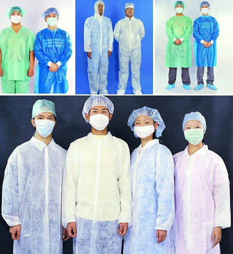 Anti robes médicales statiques d'isolement, CE jetable jaune de combinaisons diplômée