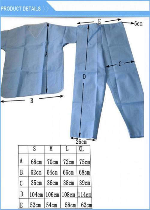 Le short gaine le costume jetable de combinaison de marine, médical frottent l'OIN de costume approuvée