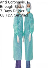Robes médicales imperméables d'isolement avec du PE enduisant le matériel non tissé