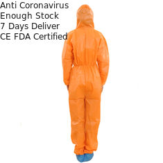 Anti taille non tissée de la couche S-3XL de laboratoire de la poussière/peinture avec des poches disponibles
