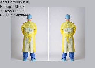 Docteur jetable imperméable Gown, tabliers jetables lisses avec des douilles