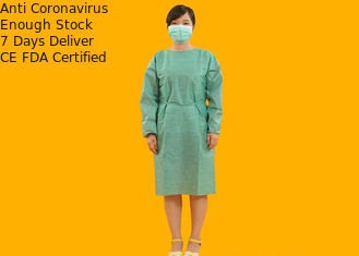 Robes médicales écologiques d'isolement, robe chirurgicale non tissée de Sms