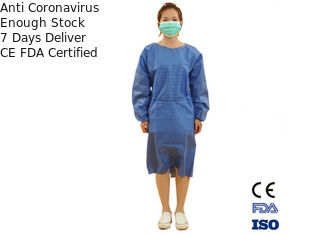 Hautes robes médicales jetables protectrices avec la taille de S-5XL et le bracelet élastique