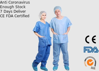 Médical jetable de preuve de la poussière frotte, les robes dentaires jetables d'anti sang