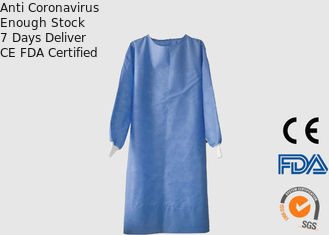 Robes médicales d'isolement de certificat de la CE, tabliers jetables bleus 120*140cm