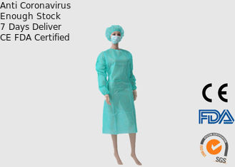 Élasticité élevée verte jetable confortable de robe chirurgicale haut efficace