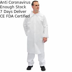 Robes patientes jetables adaptées aux besoins du client d'examen, manteau imperméable blanc de laboratoire