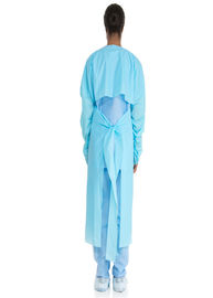 Blue / Customized Disposable Isolation Gowns With Thumb Loop And Embossed Surface