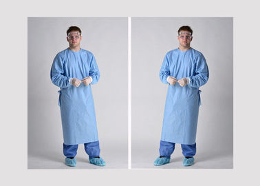 L'hôpital jetable non absorbant frotte la robe de laboratoire avec la manchette tricotée