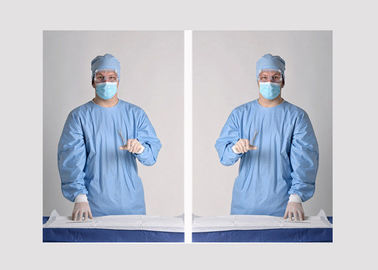 Polypropylene Disposable Coveralls , Waterproof Surgical Gowns Prevent Cross Infection