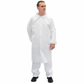 Robes patientes jetables adaptées aux besoins du client d'examen, manteau imperméable blanc de laboratoire