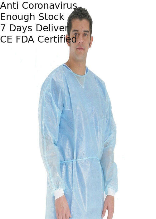 Multicolor Medical Isolation Gowns Poly Coated With Fluid Resistant