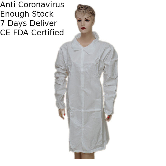 Breathable Disposable Plastic Lab Coats Lint Free For Chemical Workshop