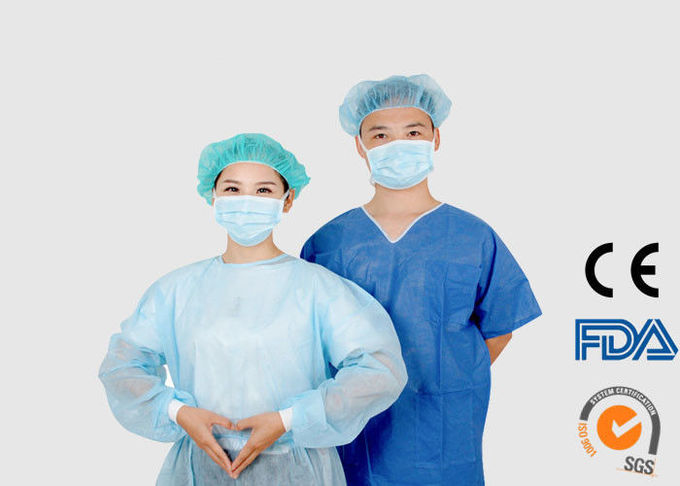 Robes médicales écologiques d'isolement, combinaisons jetables bleues unisexes