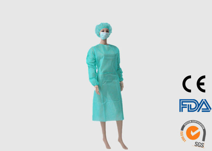 Élasticité élevée verte jetable confortable de robe chirurgicale haut efficace