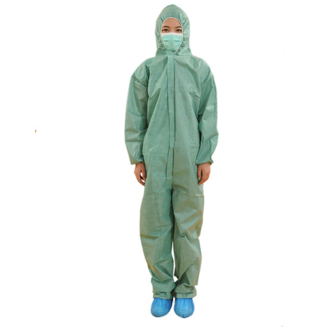 Anti taille non tissée de la couche S-3XL de laboratoire de la poussière/peinture avec des poches disponibles